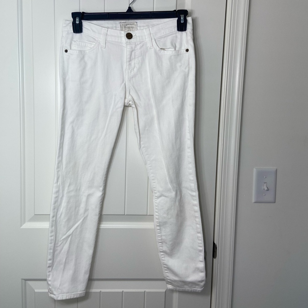 EUC Current/Elliott women’s solid white The Stiletto sugar denim jeans size 27